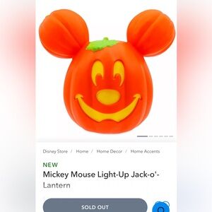 Disney Mickey Mouse Jack o lantern decoration